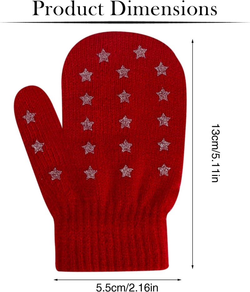 ONESING 5 Pair Toddler Mittens Black Baby Winter Gloves for Girls Boys - Warm Newborn Gloves - Image 3